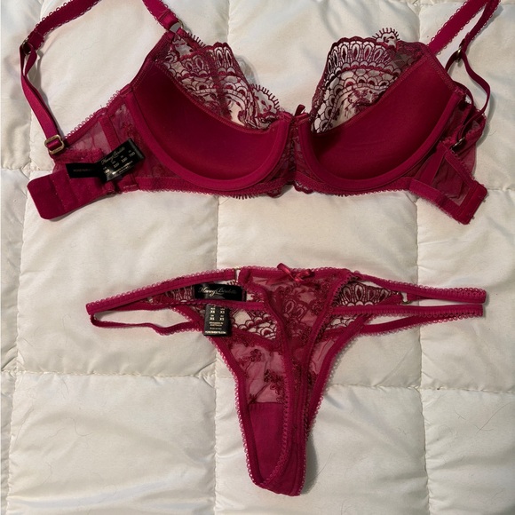 Honey Birdette Julie Berry Set - Bra 32D and Thong XS - Picture 5 of 6